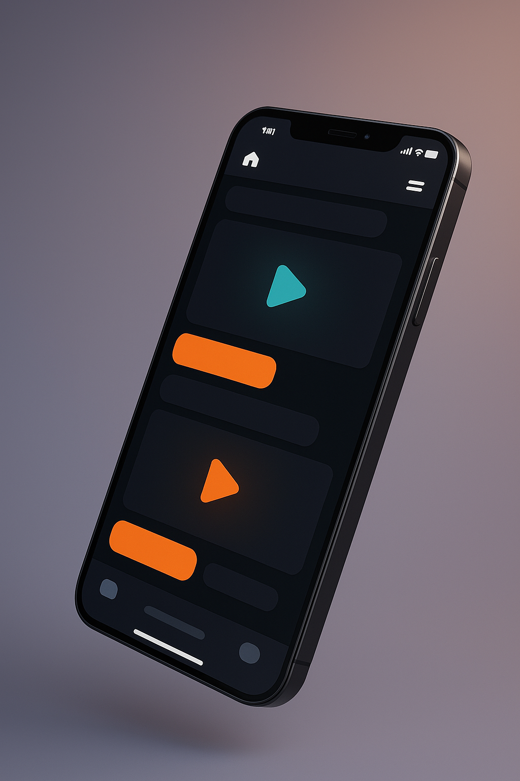 XHIT app running on a floating phone render