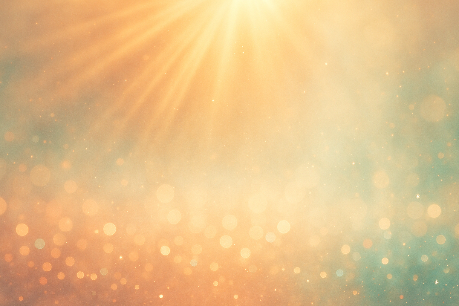 Golden light rays and warm bokeh