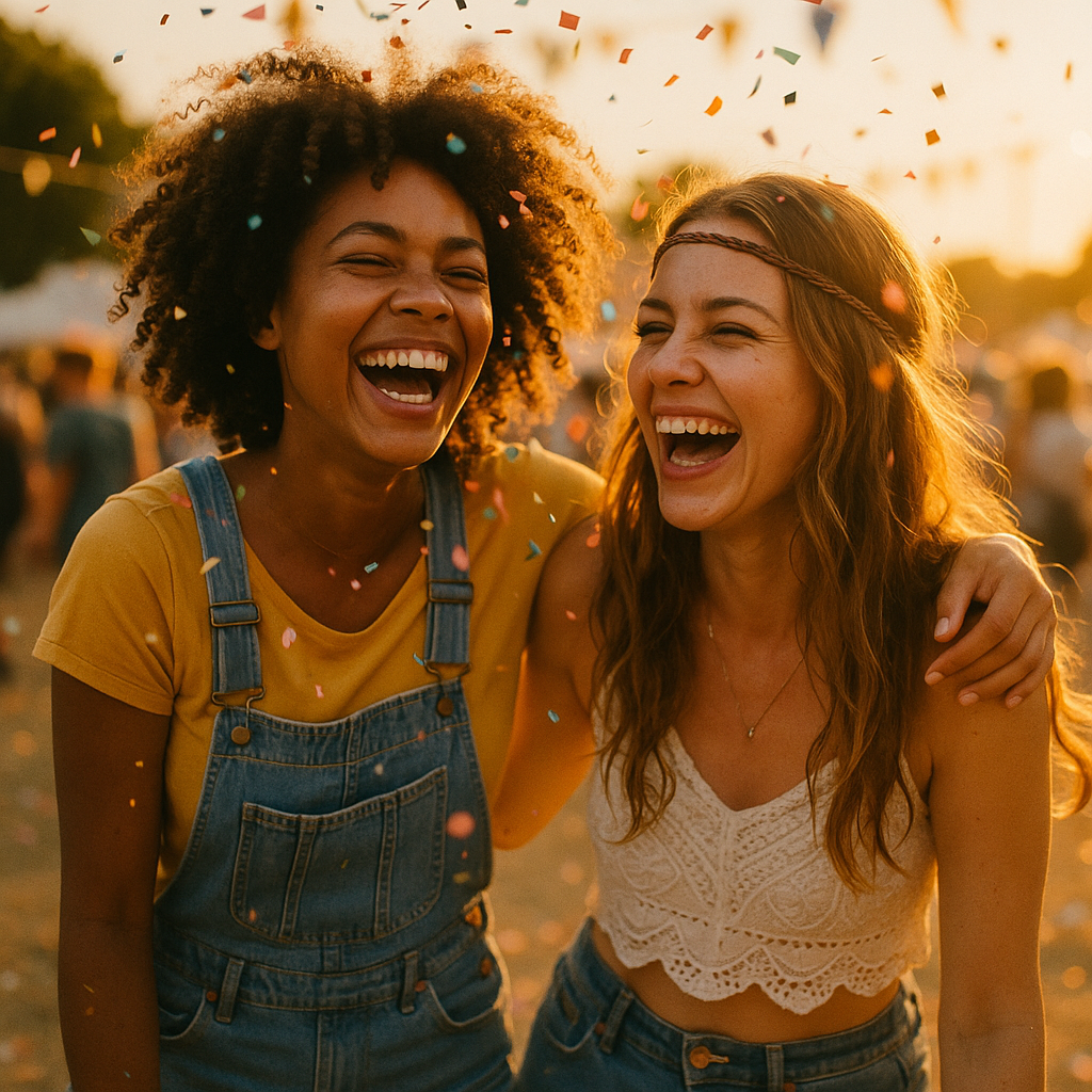 Confetti festival friends