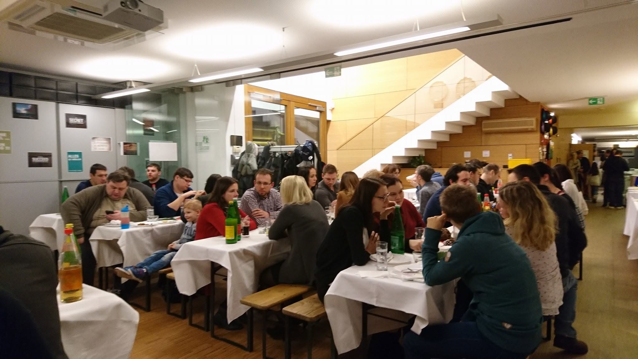 Christmas dinner with the whole team and families